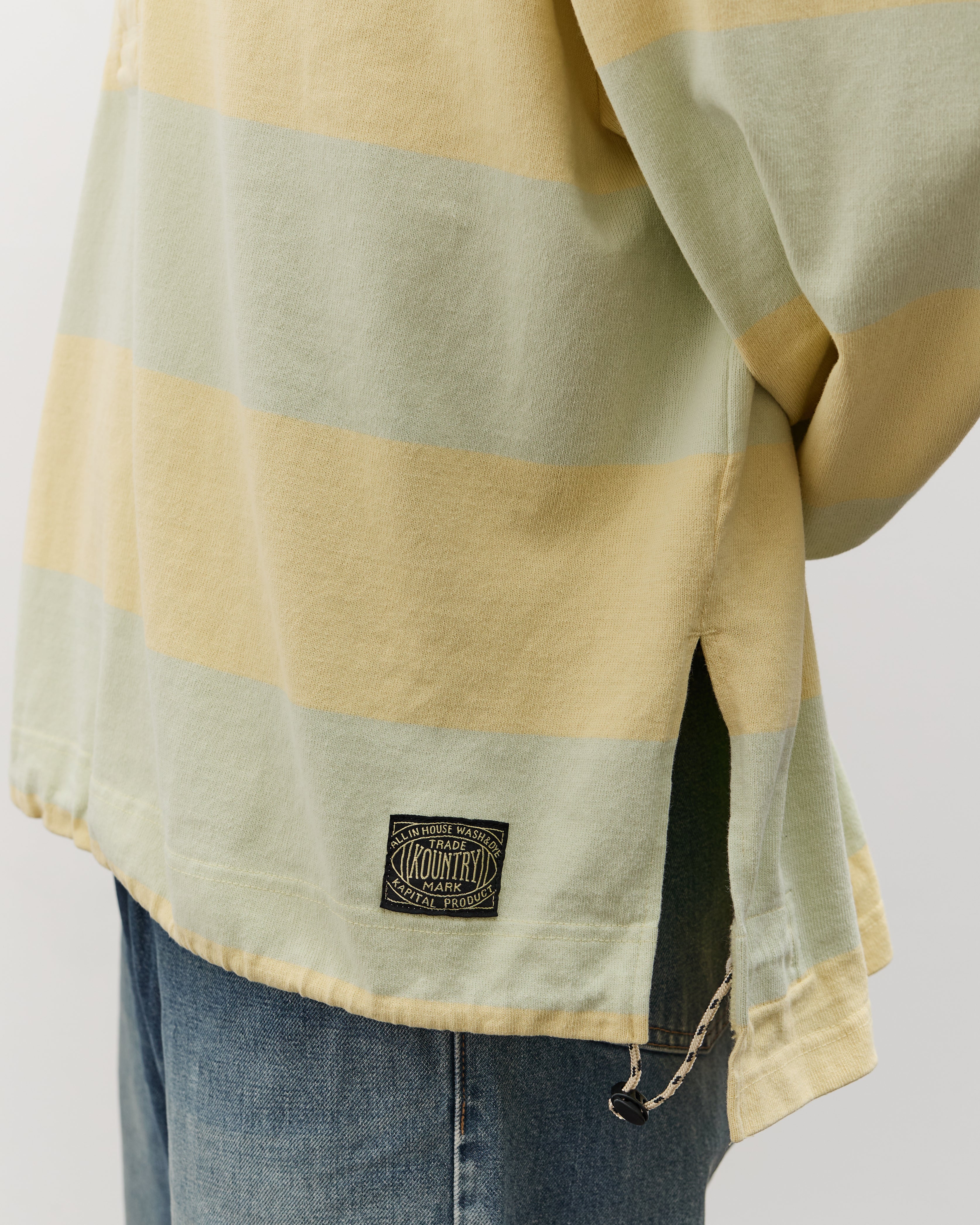 トップス KAPITAL Jail Stripe Jersey Kapital JAIL Stripe Jersey BIG Rugger Shirt | Orange | Canoe