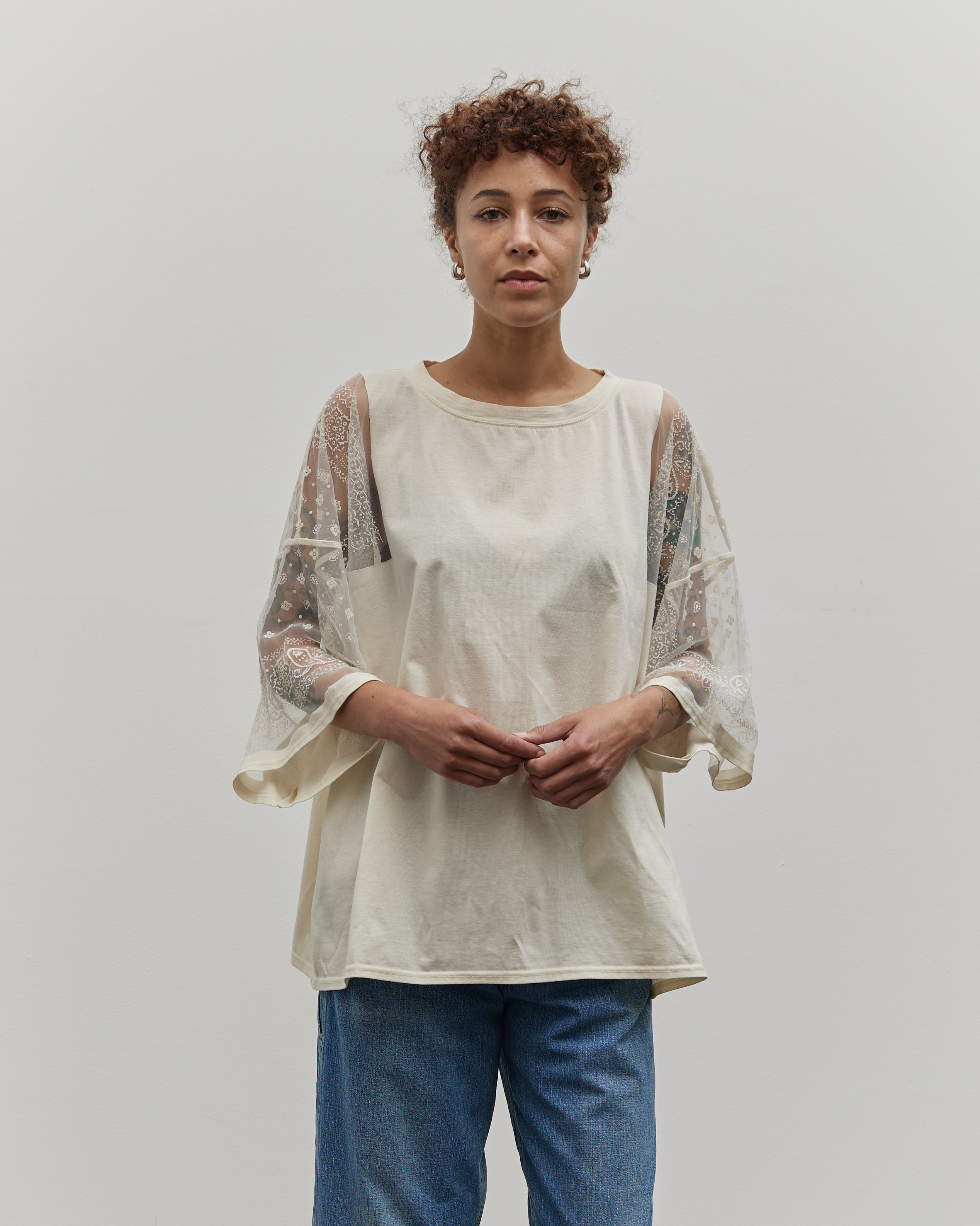 Kapital Jersey Burn Out Bandana Huge T, Natural – Glasswing