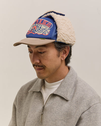 Kapital Kapsize Rule Lumber Trucker Cap, Bluexmoca