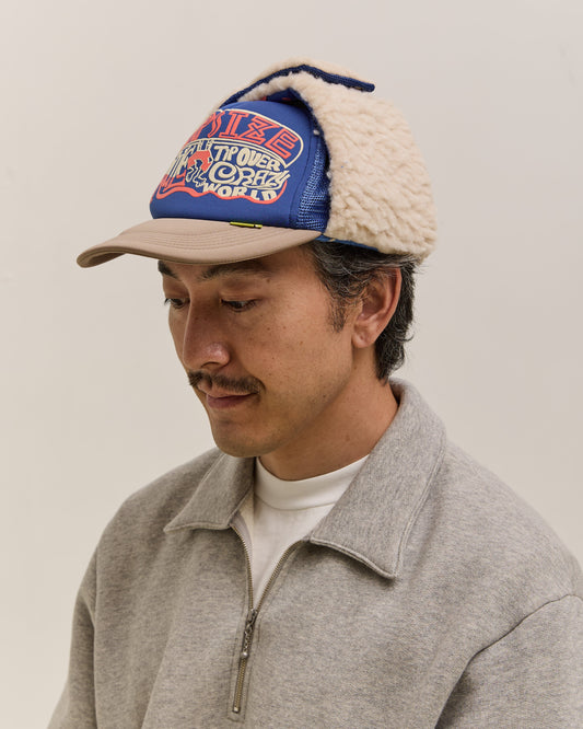 Kapital Kapsize Rule Lumber Trucker Cap, Bluexmoca