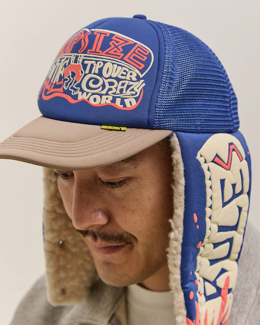 Kapital Kapsize Rule Lumber Trucker Cap, Bluexmoca