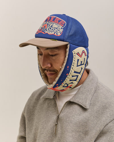 Kapital Kapsize Rule Lumber Trucker Cap, Bluexmoca