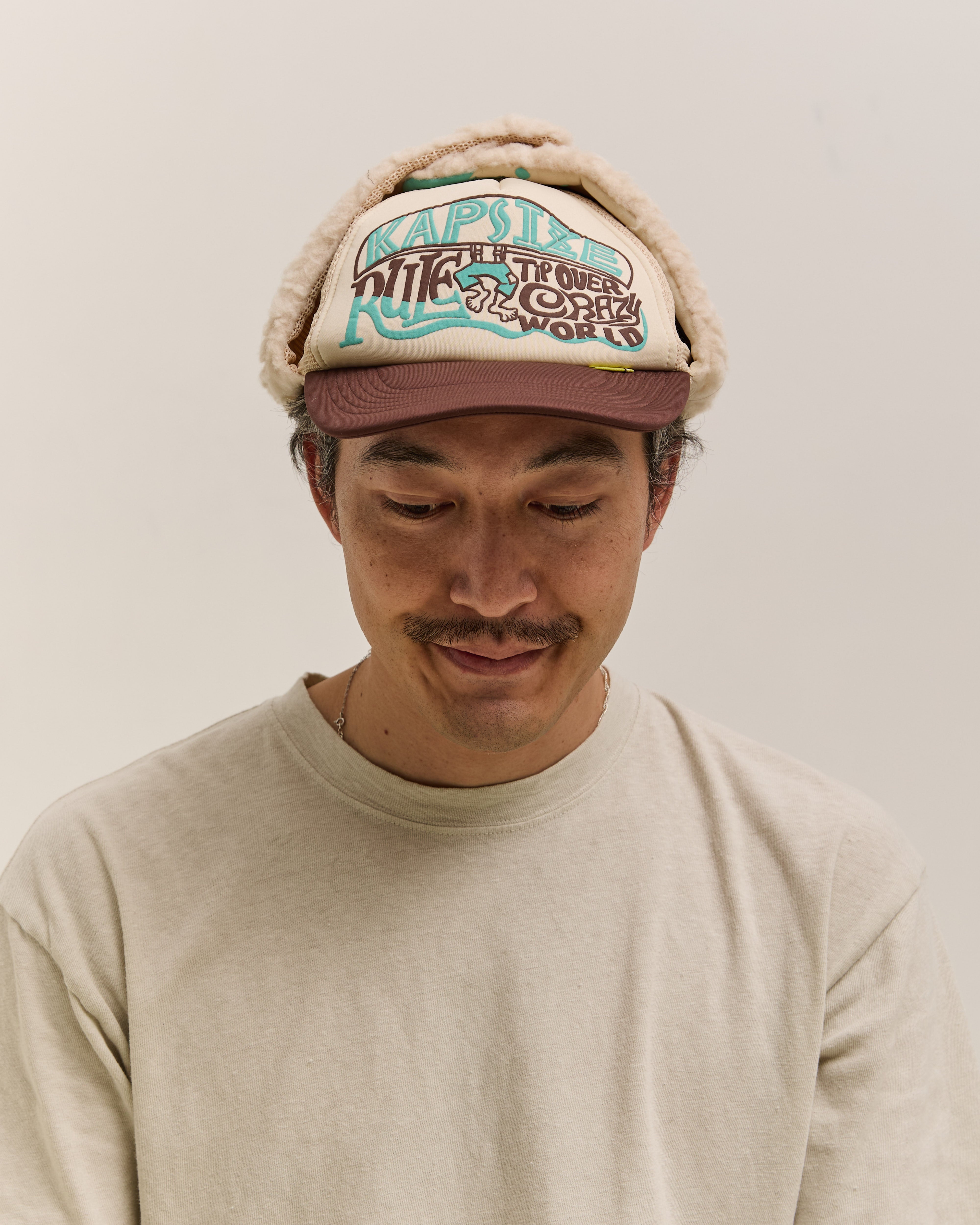 Kapital Kapsize Rule Lumber Trucker Cap, Kinarixbrown – Glasswing