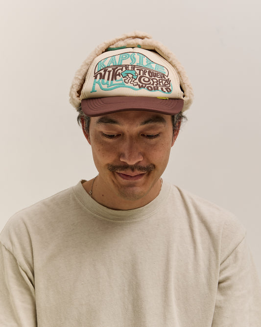 Kapital Kapsize Rule Lumber Trucker Cap, Kinarixbrown