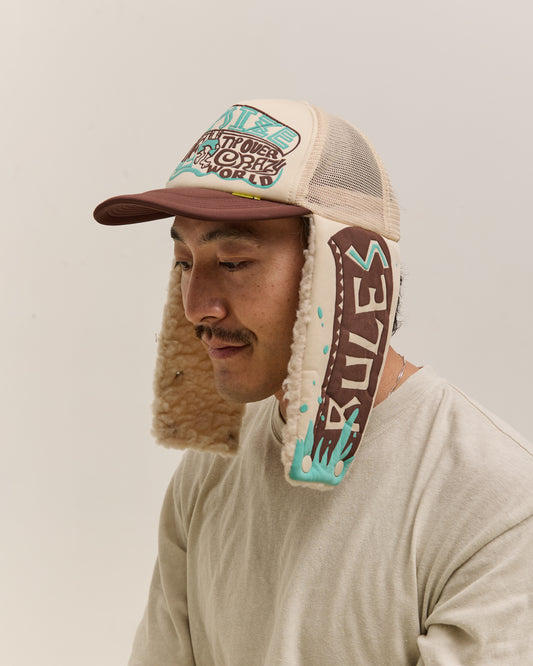 Kapital Kapsize Rule Lumber Trucker Cap, Kinarixbrown