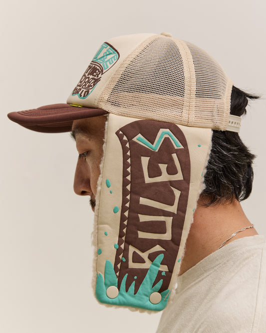 Kapital Kapsize Rule Lumber Trucker Cap, Kinarixbrown