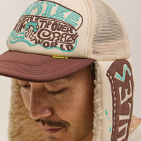 Kapital Kapsize Rule Lumber Trucker Cap, Kinarixbrown