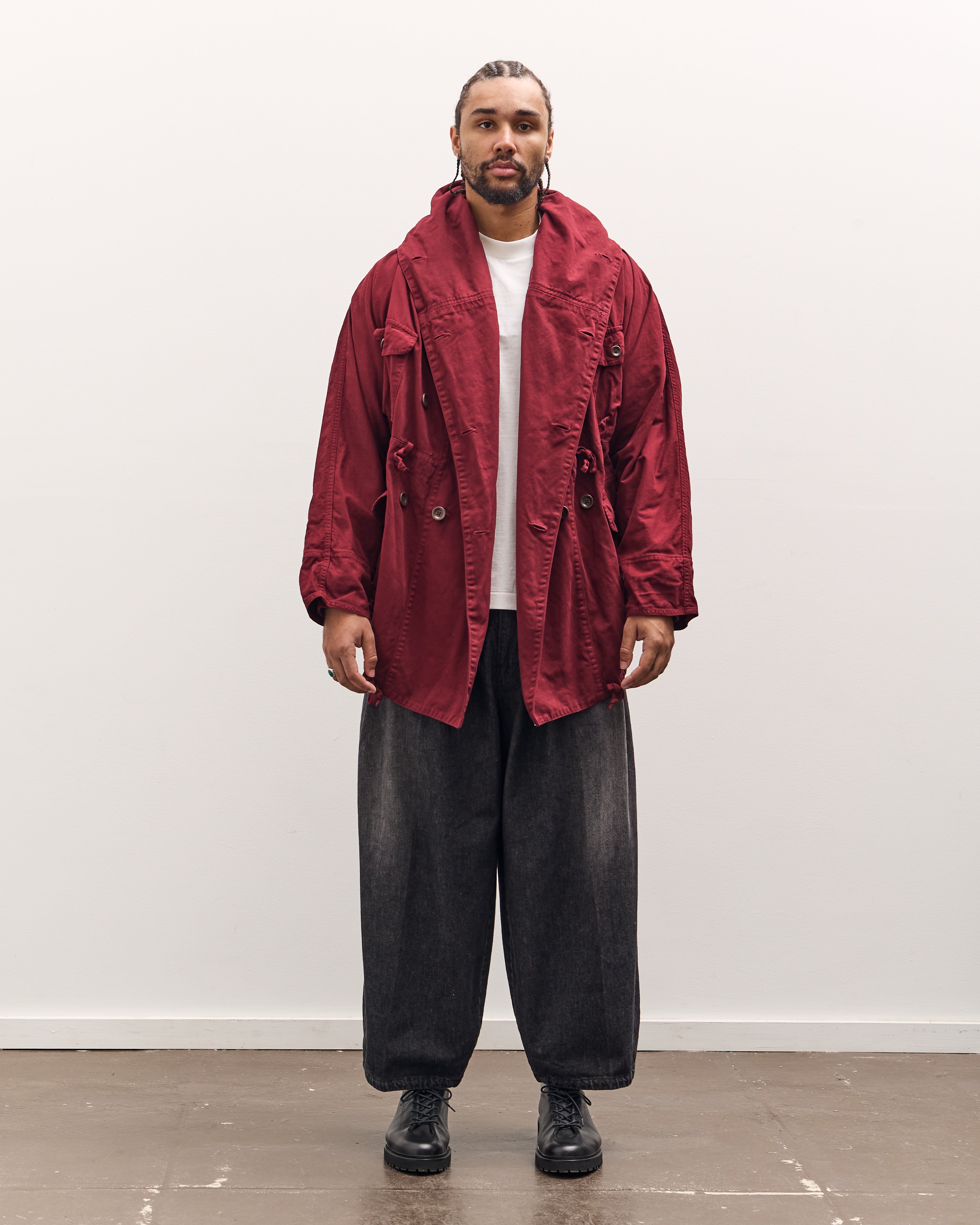Kapital Katsuragi Cotton Ring Coat, Burgundy – Glasswing
