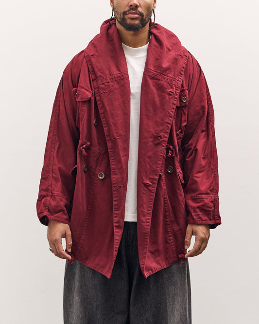 Kapital Katsuragi Cotton Ring Coat, Burgundy