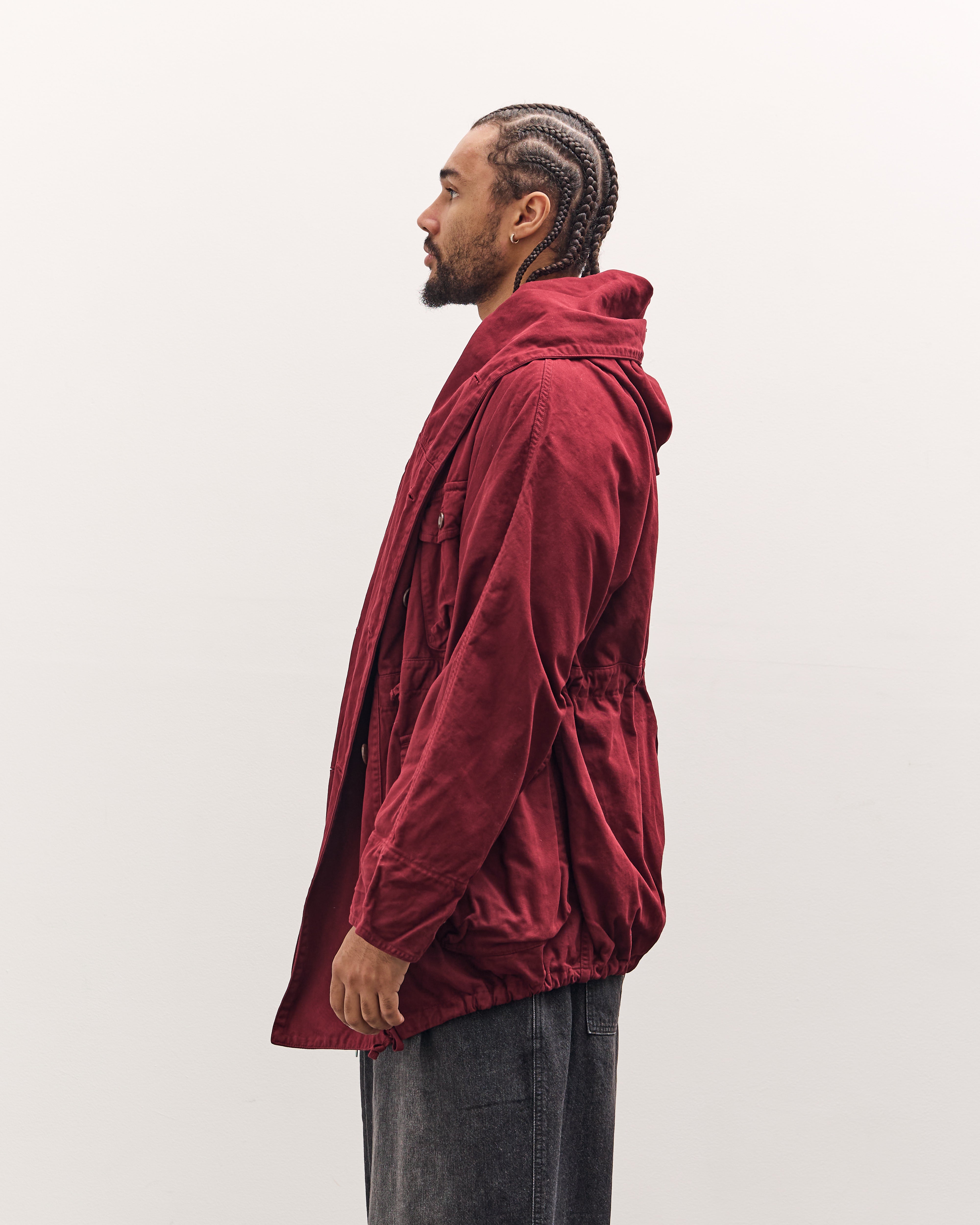 Kapital Katsuragi Cotton Ring Coat, Burgundy – Glasswing