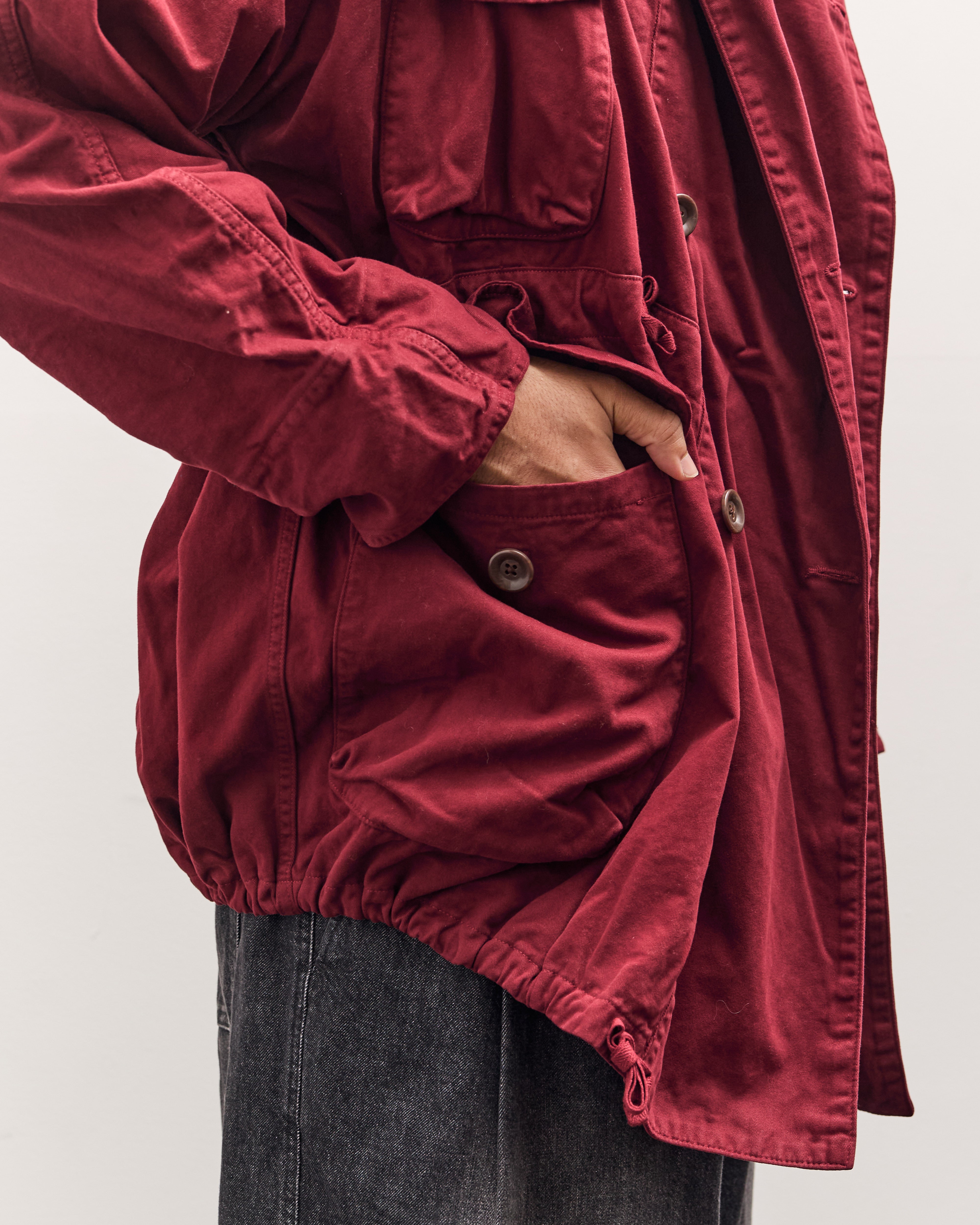 Kapital Katsuragi Cotton Ring Coat, Burgundy – Glasswing