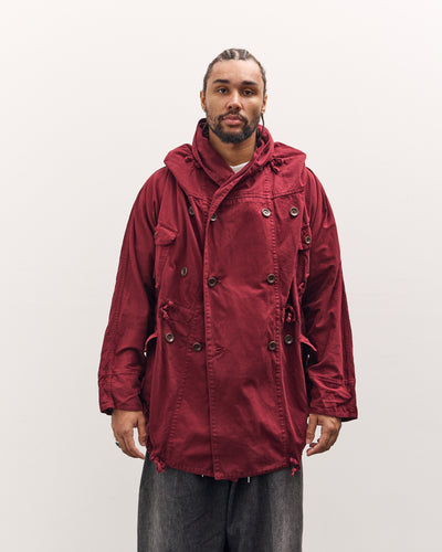 Kapital Katsuragi Cotton Ring Coat, Burgundy