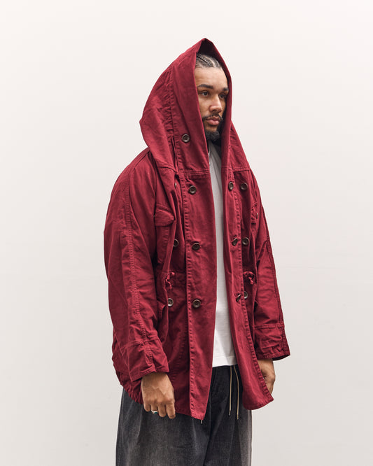 Kapital Katsuragi Cotton Ring Coat, Burgundy