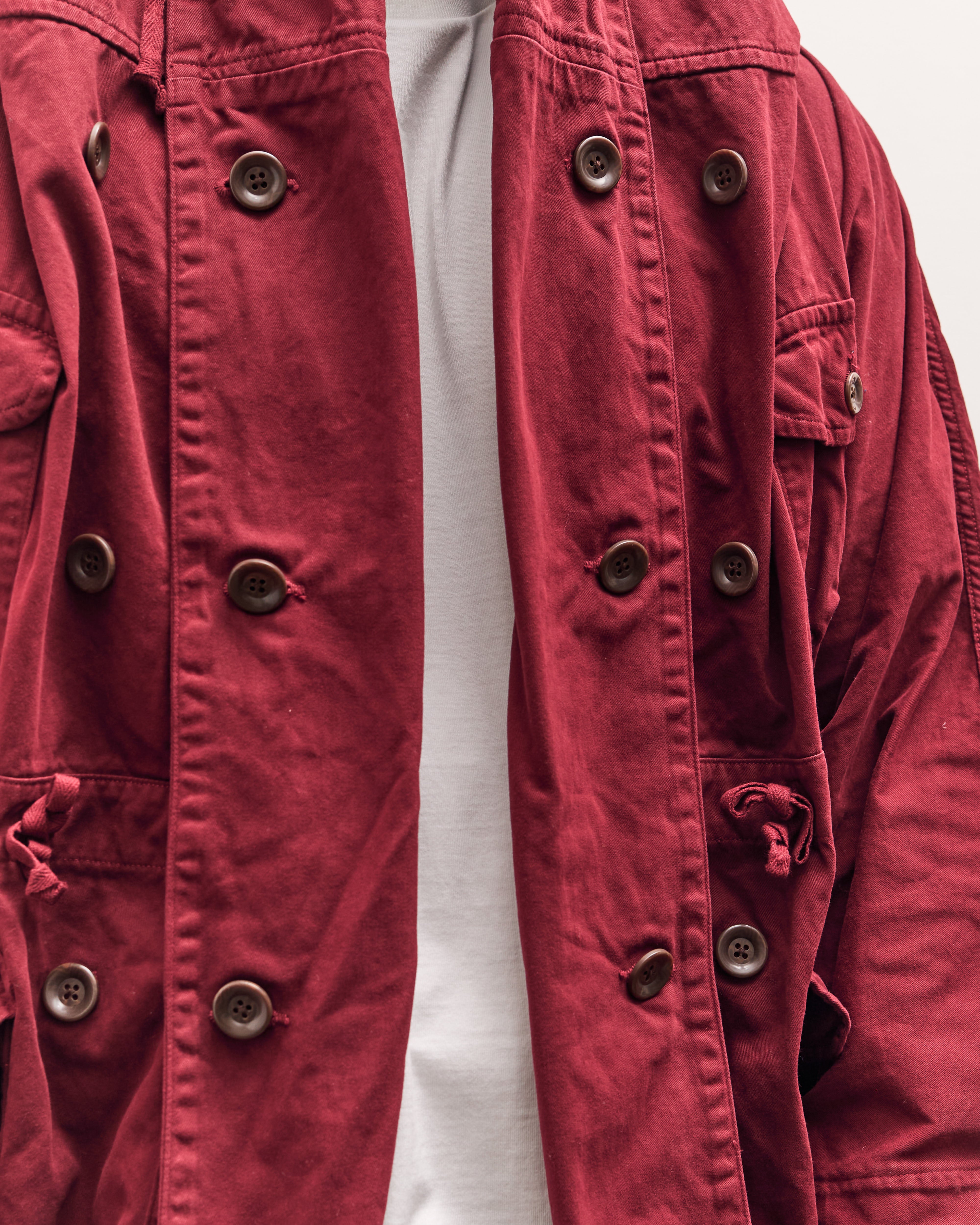 Kapital Katsuragi Cotton Ring Coat, Burgundy – Glasswing