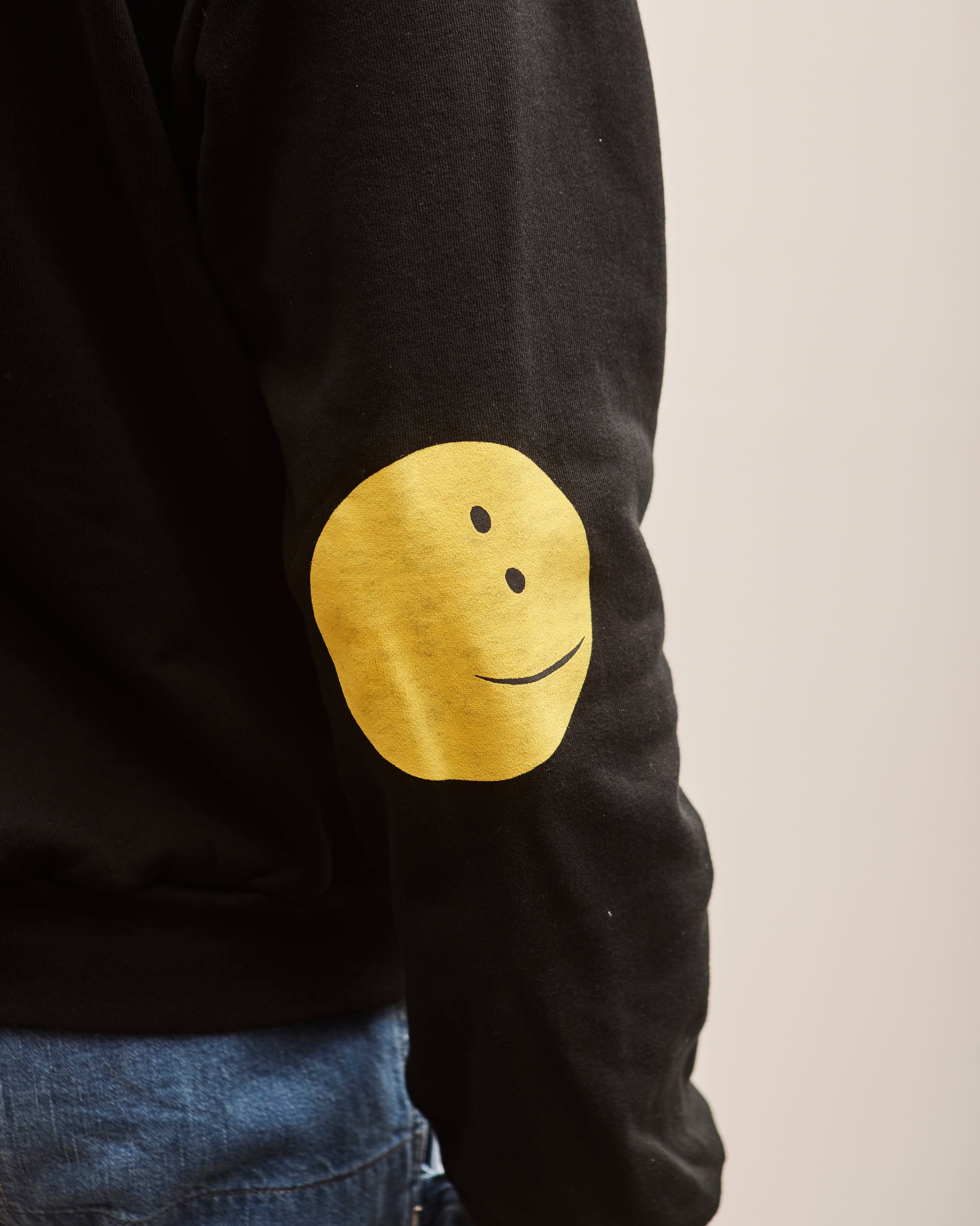 Kapital Knit Crew Sweat RAINBOWY Patch, Black – Glasswing