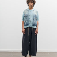 Kapital Knit x 8oz Denim Coverall Polo Shirt, Sax