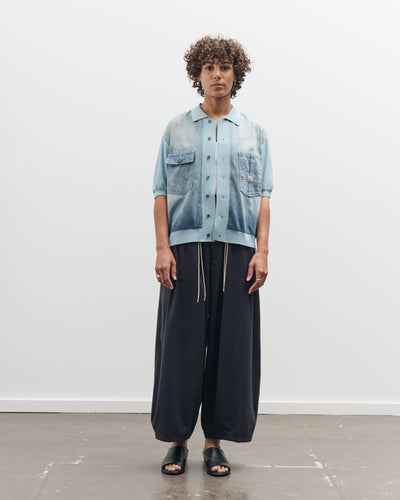Kapital Knit x 8oz Denim Coverall Polo Shirt, Sax