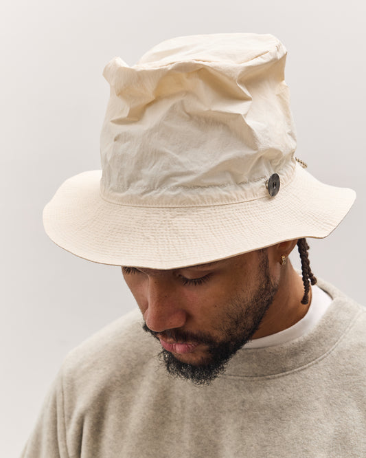 Kapital Nylon Konbu Pork Pie Camp Hat, White