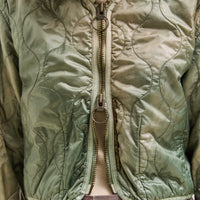 Kapital Nylon Quilted Dip-Dye Liner Cropped Bolero, Light Green