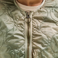 Kapital Nylon Quilted Dip-Dye Liner Cropped Bolero, Light Green