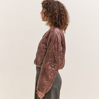 Kapital Nylon Quilted Dip-Dye Liner Cropped Bolero, Red