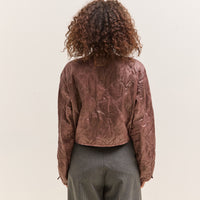 Kapital Nylon Quilted Dip-Dye Liner Cropped Bolero, Red