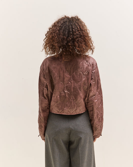 Kapital Nylon Quilted Dip-Dye Liner Cropped Bolero, Red