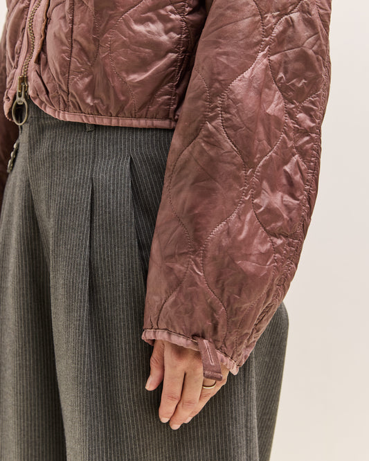 Kapital Nylon Quilted Dip-Dye Liner Cropped Bolero, Red