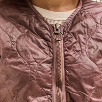 Kapital Nylon Quilted Dip-Dye Liner Cropped Bolero, Red