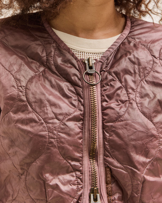 Kapital Nylon Quilted Dip-Dye Liner Cropped Bolero, Red