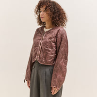 Kapital Nylon Quilted Dip-Dye Liner Cropped Bolero, Red