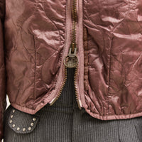 Kapital Nylon Quilted Dip-Dye Liner Cropped Bolero, Red