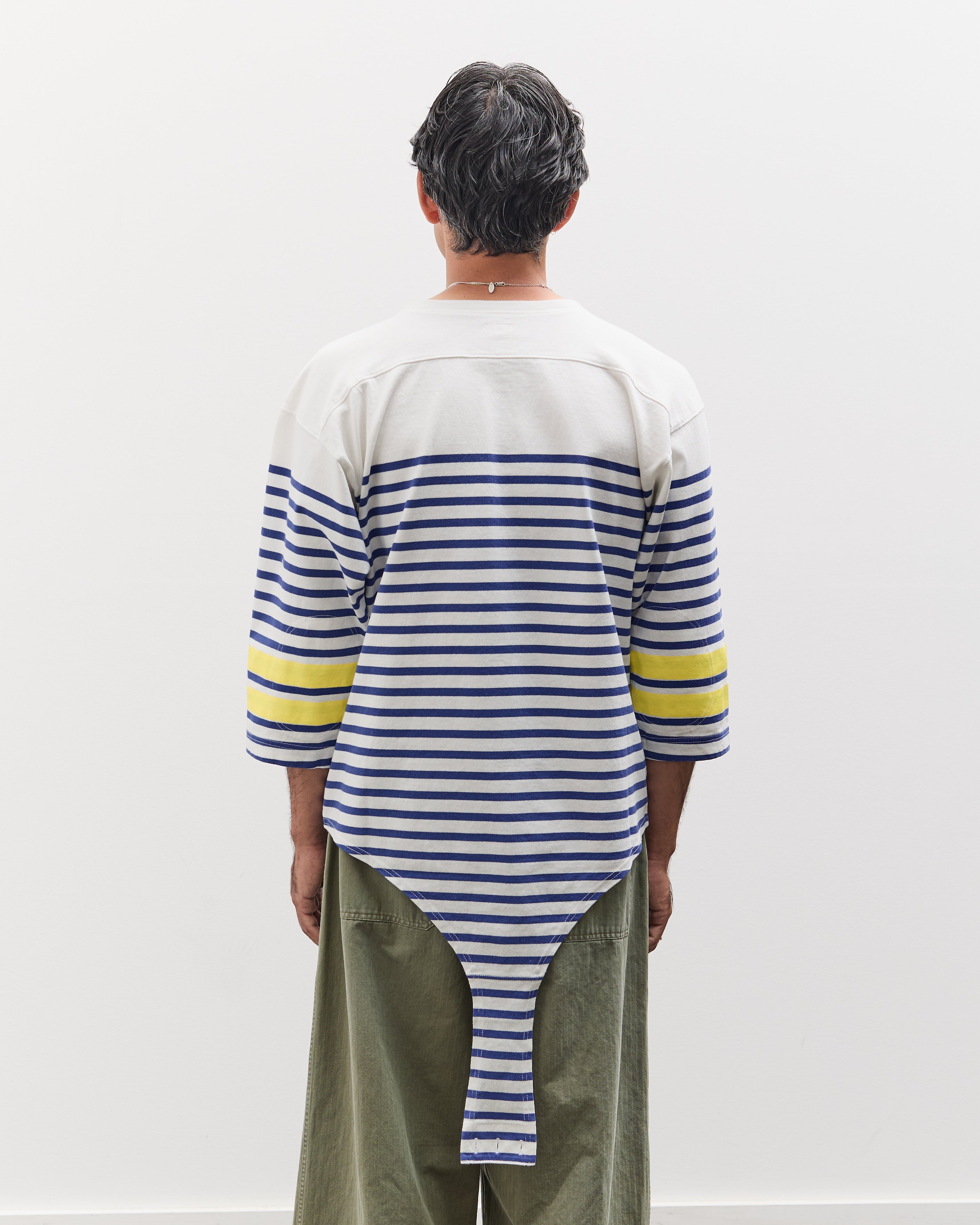 Kapital Panel Stripe Jersey SWIM Football T, White – Glasswing