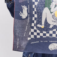 Kapital Rainskull No Woman No Cry Bandana, Navy Check