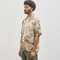 Kapital Rayon Aloha Shirt, Brown Kamekameha Bone