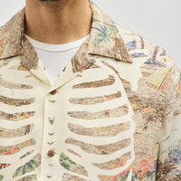 Kapital Rayon Aloha Shirt, Brown Kamekameha Bone