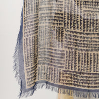 Kapital Rayon Fringe Stole (HACKSAW-BLOCK), Blue