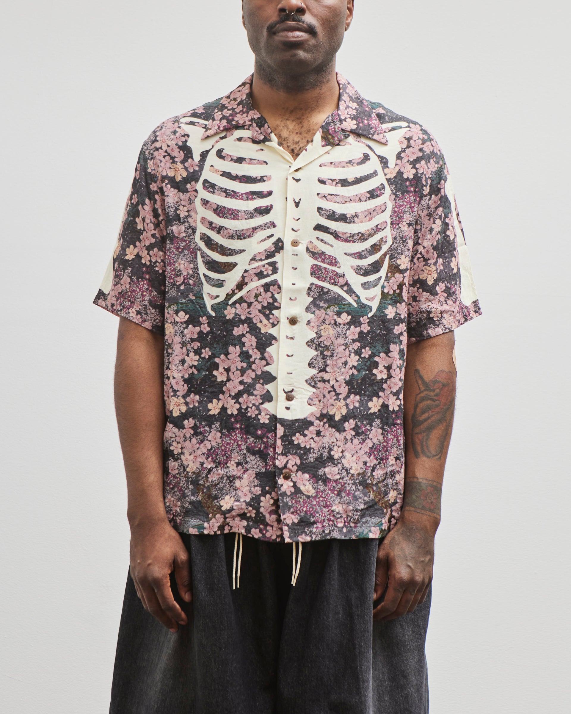 Kapital Unisex Rayon SAKURA-BONE Aloha Shirt, I-B – Glasswing