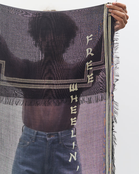 Kapital Rayon Wabi Sabi Rainskull Stole, Black