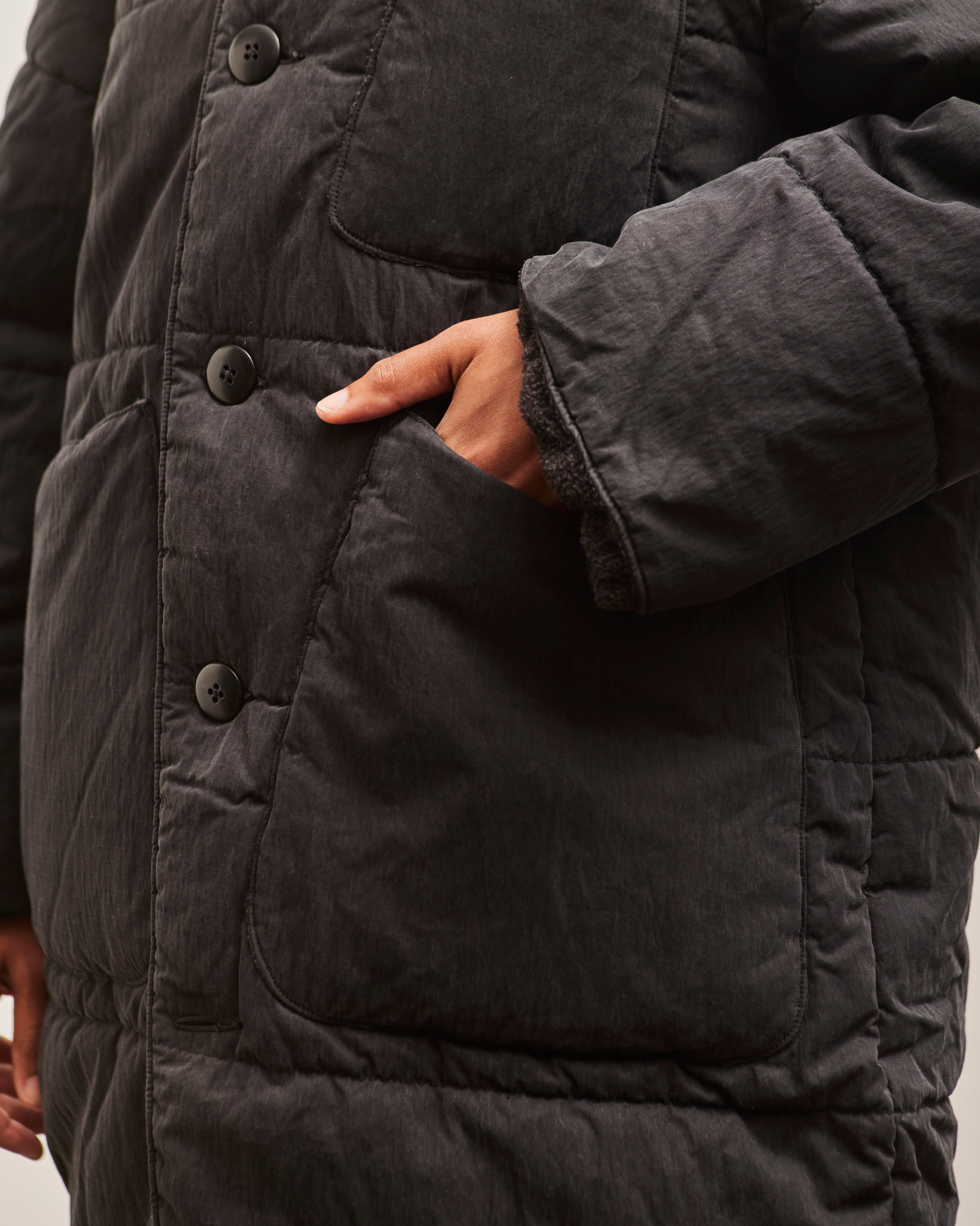 Kapital Ripstop Quilt SAMU Coat, Black – Glasswing