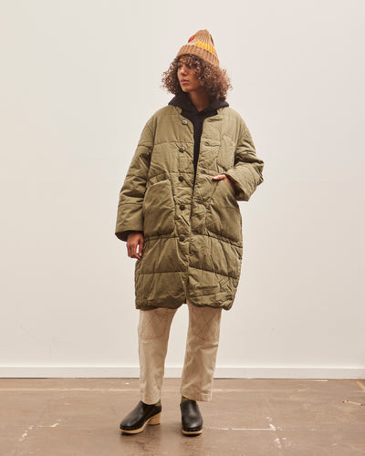 Kapital Ripstop Quilt SAMU Coat, Khaki