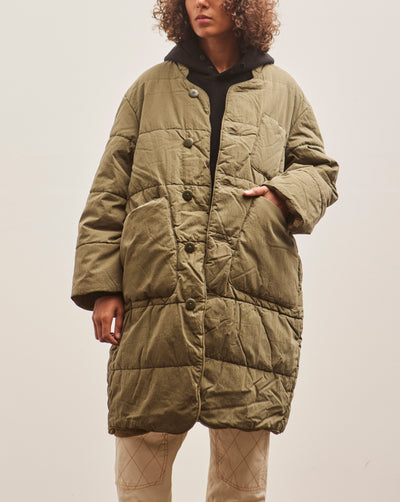 Kapital Ripstop Quilt SAMU Coat, Khaki