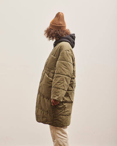 Kapital Ripstop Quilt SAMU Coat, Khaki