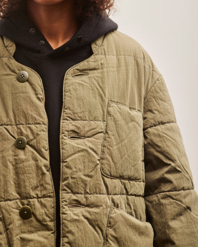 Kapital Ripstop Quilt SAMU Coat, Khaki