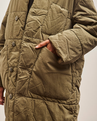 Kapital Ripstop Quilt SAMU Coat, Khaki