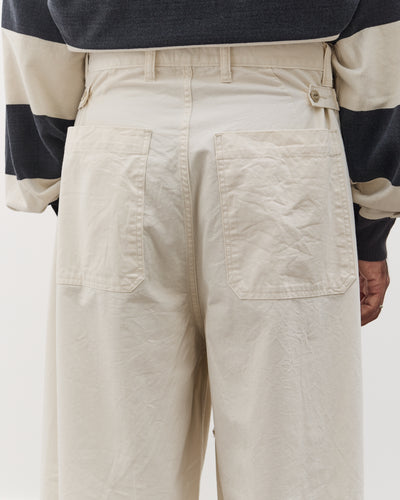 Kapital Rough-Face Twill FATIGUE Baggy Pants (RUSHWEEK Remake), Ecru