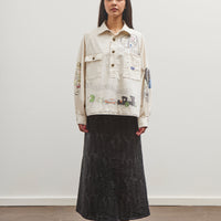 Kapital Rough-Face Twill Pullover Workshirt (Memorial Paint Model), Ecru