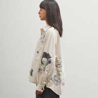 Kapital Rough-Face Twill Pullover Workshirt (Memorial Paint Model), Ecru