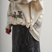 Kapital Rough-Face Twill Pullover Workshirt (Memorial Paint Model), Ecru