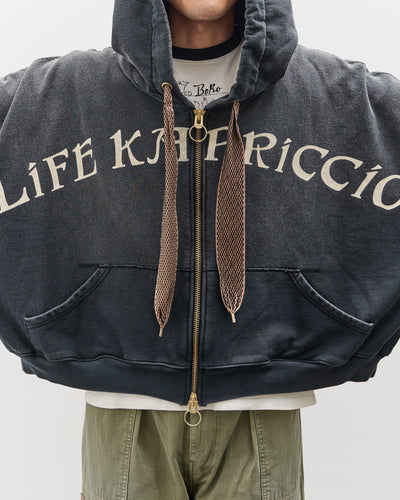 Kapital SWT Knit DEVIL Hoodie Blouson (LIFE KAPRICCIO), Black